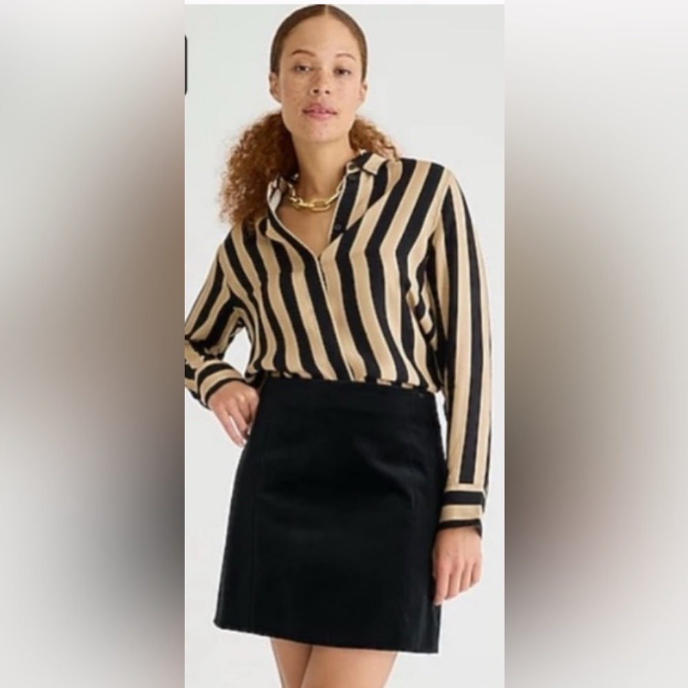 J. Crew Classic Black Velvet Women's Mini Skirt size 4